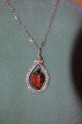 Large Crystal and Bloodstone Leaf Necklace