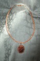 Viking Knit Copper Necklace with Tiger-Eye Pendant