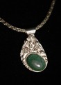 Sterling Silver with Inlaid African Jade Pendant