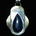 Sterling Silver and Brass with Lapis Pendant