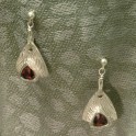 Ruby CZ Precious Metal Clay Earrings