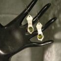 PMC Silver Earrings with  Round Olivine Stones